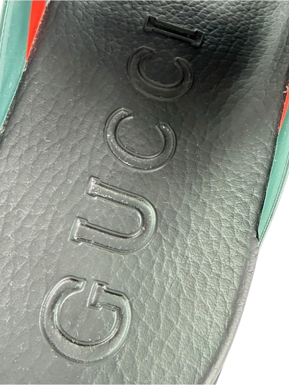 GUCCI 630326 Rubber Web Crisscross Slide Stripe Men's Sandal 9 - 9.5 US - Picture 4 of 12
